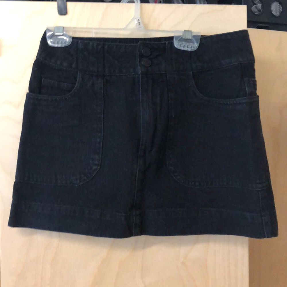 Black denim skirt